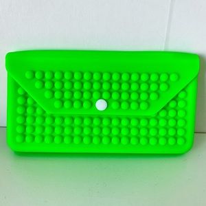 New Neon Green Silicone Wallet Clutch